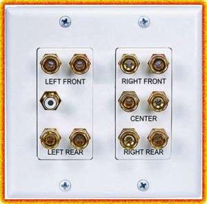 ULTRA GOLD 5.1 Surround Sound Wall Plate Home Theater Audio RCA plug 