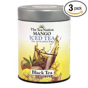The Tea Nation Mango Iced Tea, Black Tea, 12 Count Tea Bags (Pack of 3 