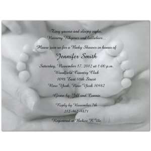  Black and White Toes Baby Shower Invitations   Set of 20 