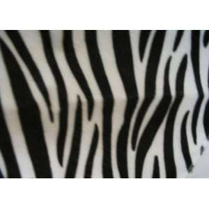  Zebra Black & White Fabric Shower Curtain Applied Faux Fur 