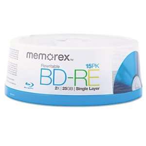  Memorex Blu Ray BD RE Rewriteable Disc 25GB 15/Pack Blue 