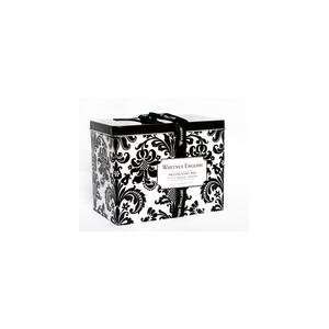  Whitney English Recipe Box Black Damask