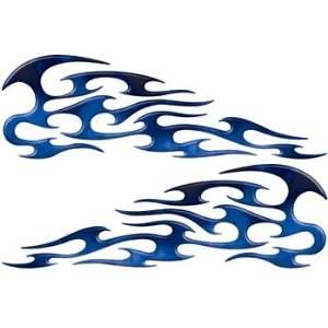   Color Reflective Fire Blue Tribal Motorcycle Gas Tank Flame Decals