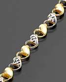    14k Two Tone Gold Heart Anklet  