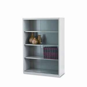  Tennsco Executive Steel Bookcase w/ Glass Drs, 4 Shelves 