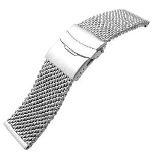   Heavy Stainless Steel Mesh Diver Watch Band Bracelet 