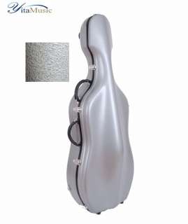 High Quality FiberGlass FRP Cello Case Silver HZC03  