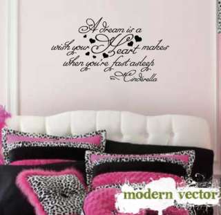 Cinderella Quote Girls Nursery Vinyl Wall Quote Decal  