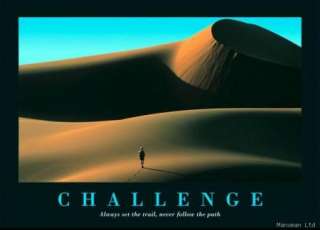 Challenge Desert Dunes Motivational Quote Poster  