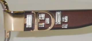CHRISTIAN DIOR Eyeglasses 3706 VKQ Brown Gold Crystals  