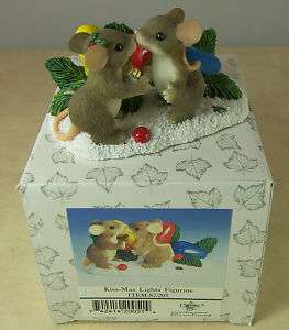CHARMING TAILS MOUSE FITZ FLOYD KISS MAS LIGHTS 87/205  
