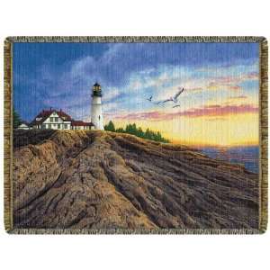  Dawns Early Light Lighthouse Tapestry Throw L10108