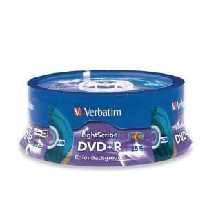  Verbatim LightScribe 16X DVD+R Media 25 Pack in Cake Box 