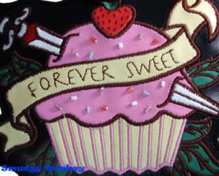 FOREVER SWEET PINK CUPCAKE TATTOO LUGGAGE TAG FLUFF NWT  
