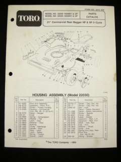 TORO 21 Commercial Rear Bagger Mower Parts Manual  