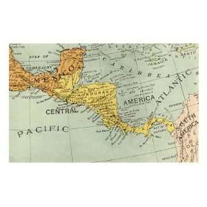  Map of Central America Premium Poster Print, 8x12