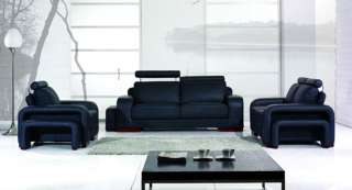 Bentley Modern Black Sofa Living Room Set  