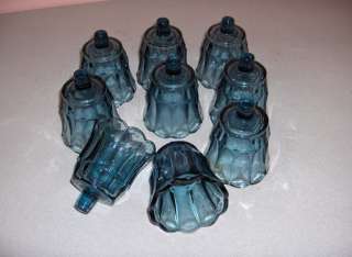 Vintage Blue Glass Votive Candle Converters NICE  