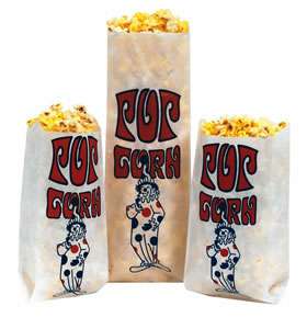 JUMBO POPCORN BAGS   (CLOWN DESIGN) 2 OZ. BAGS  