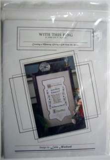 Wedding Sampler Cross Stitch Chart   With This Ring NEW  