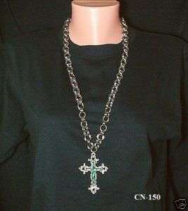 Medieval Cross Chainmail Necklace Pagan Wicca Renn Goth  