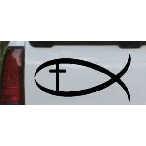 Christian Fish Christian Car Window Wall Laptop Decal Sticker    Black 