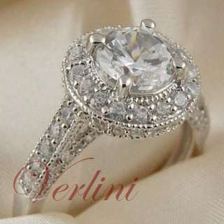 75 Ct Engagement Ring Brilliant Cut Diamond Simulated  