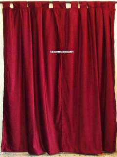Burgundy Velvet Curtains / Drapes / Panels with Tab Top  