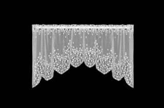 Heritage Lace Blossom Swag Pair 48 x 22 Ecru/White  