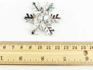   Clear Crystal Rhinestone Snowflake Star Holiday Custom Adjustable Ring