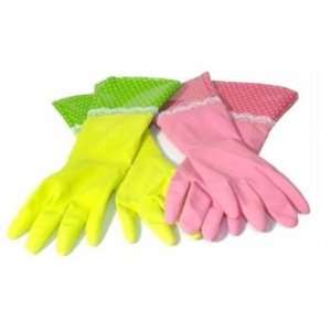  Think Pink Spotty Washing Up Gloves (Hot Pink)