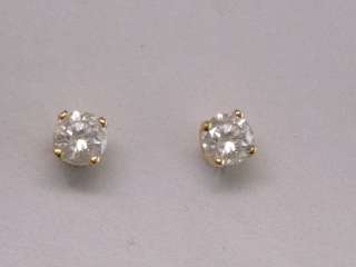   Diamond .35ct 14K Yellow Gold Screw Back Stud Earrings Jewelry  