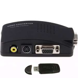  PC to TV Converter Box Adaptor (VGA To RCA / VGA To S 