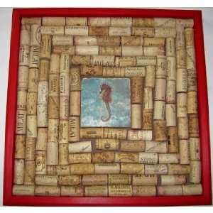  Seahorse Cork Board Coral Red