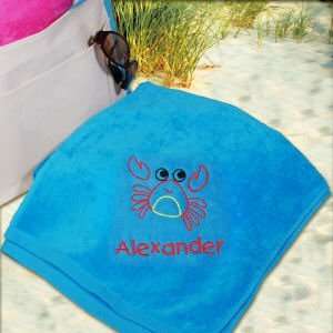  Embroidered Crab Beach Towel