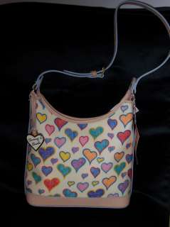 Dooney & Bourke WHITE WITH hearts Handbag Hobo PURSE SP151 NEW WITH 