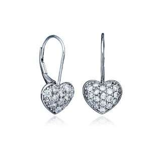  Crislu Pave Heart Earrings (0.70 cttw) CRISLU Jewelry