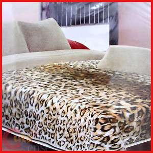 Leopard Blanket Plush Mink  Double Side w/ LANA Queen  