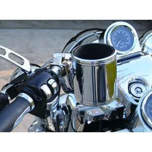  Handlebar Clamp Mount Cup Holder Chrome   78 inch to 1 14 