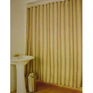    Elegance Stripe Gold Fabric Shower Curtain Striped