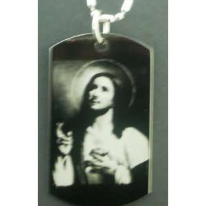   Lord Jesus Picture Dog Tag Pendant Necklace 
