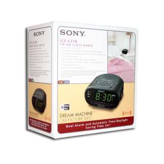 Sony Auto Time Set Clock Radio Dual Alarm Black ICFC318 027242705388 