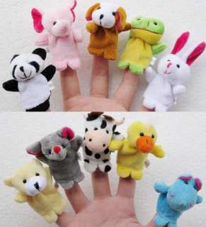 10 Animal Finger Puppets Soft Puppy Child Favor Plush Toy RPG Game for 