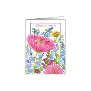 Dahlia Flowers Thank You Card Card