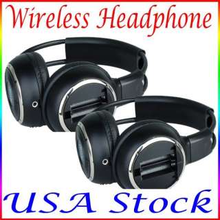 Pair 2 Wireless Headphones In Dash Car Radio DVD Player  
