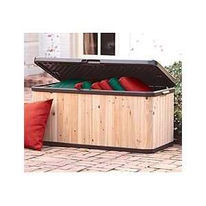  Cedar And Resin Storage Deck Box Bench With Lid Patio 