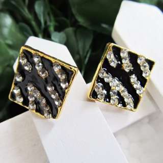   Rhinestone Zebra Leopard Earring Ear Stud Pins Jewelry Women Gift