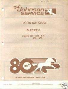 1980 Johnson Electric Outboard Parts Catalog Manual  