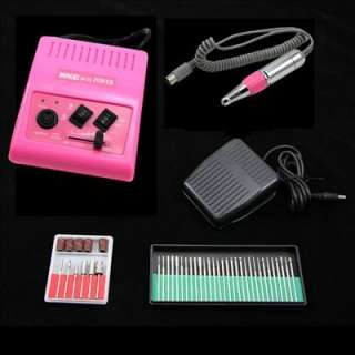 Pink 278 Electric Nail Manicure Pedicure Drill File Tool Kit 12V