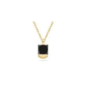   Cut Black Diamond Solitaire Pendant in 18K Yellow Gold Jewelry